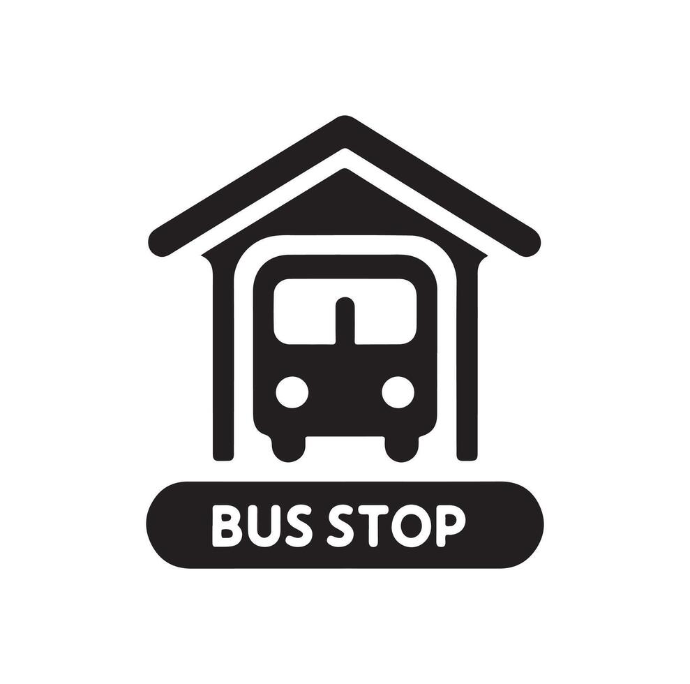 Bus stop icon illustration vector