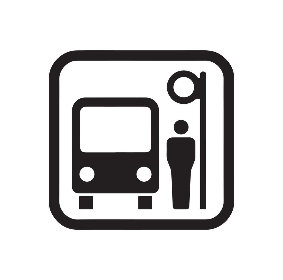 Bus stop icon illustration vector