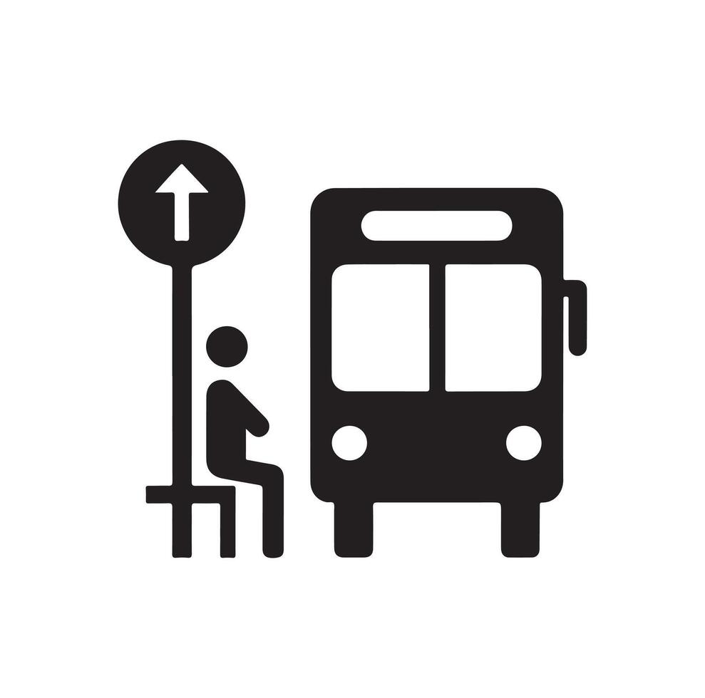 Bus stop icon illustration vector