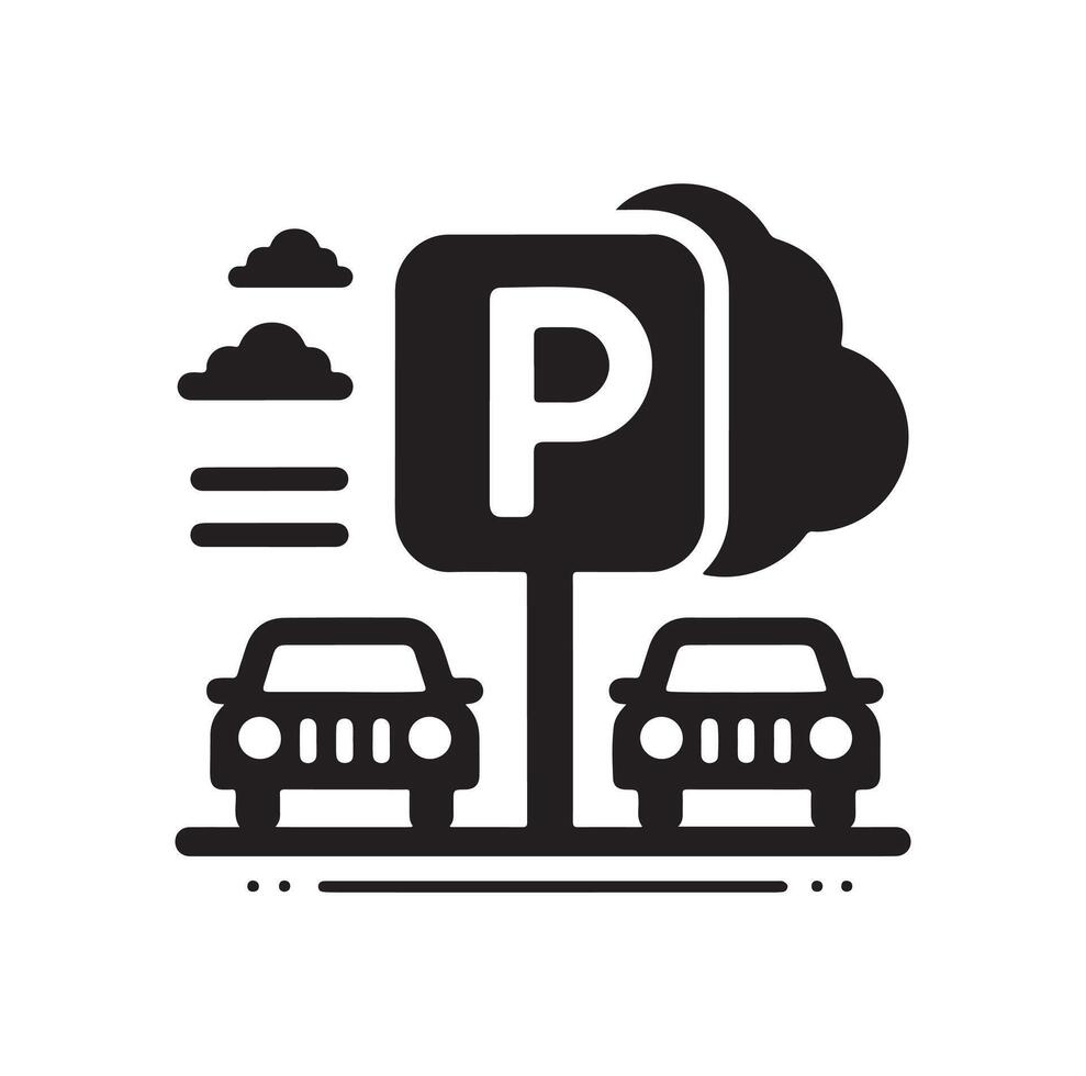 Parking icon. Car Parking Icon. Parking and traffic signs isolated on white background. Map parking pointer. illustration. vector