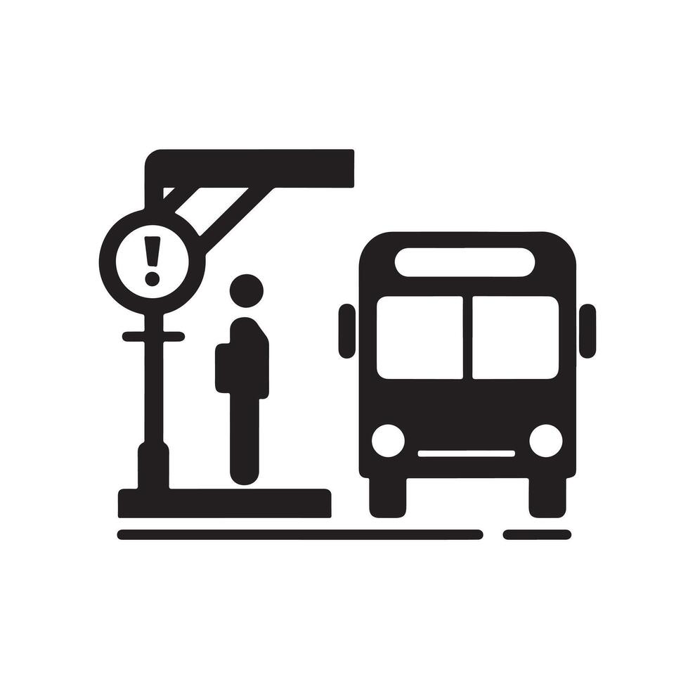 Bus stop icon illustration vector