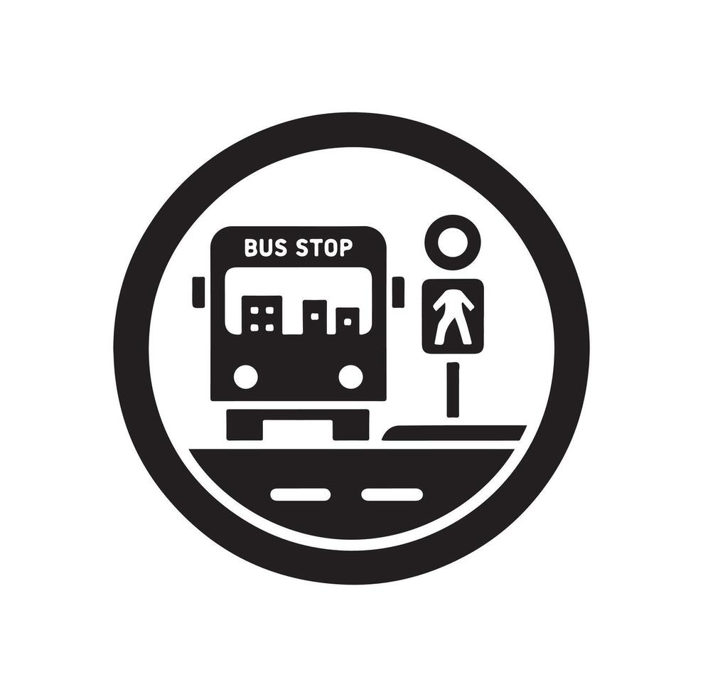 Bus stop icon illustration vector