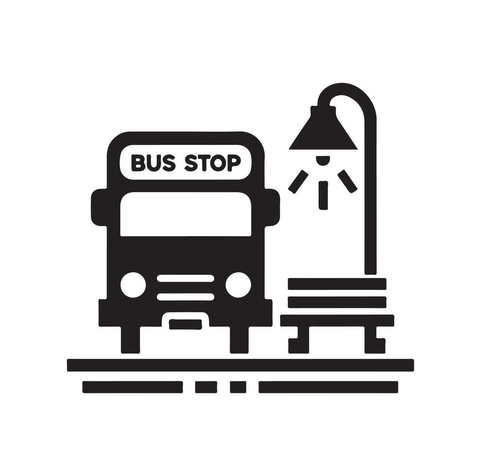 Bus stop icon illustration vector