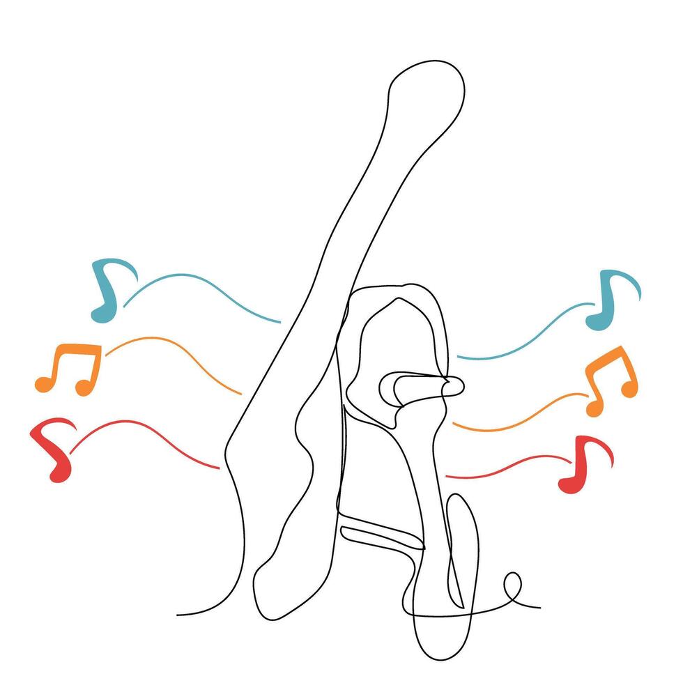 Sketch lifestyle concept minimal girl woman sing a song music drawing line art. Female song music superstar voice with white ioslated background. Abstract,illustration. vector