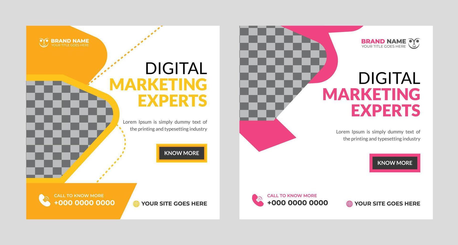 Digital marketing Social media poster template design ,square online marketing business banner design template vector