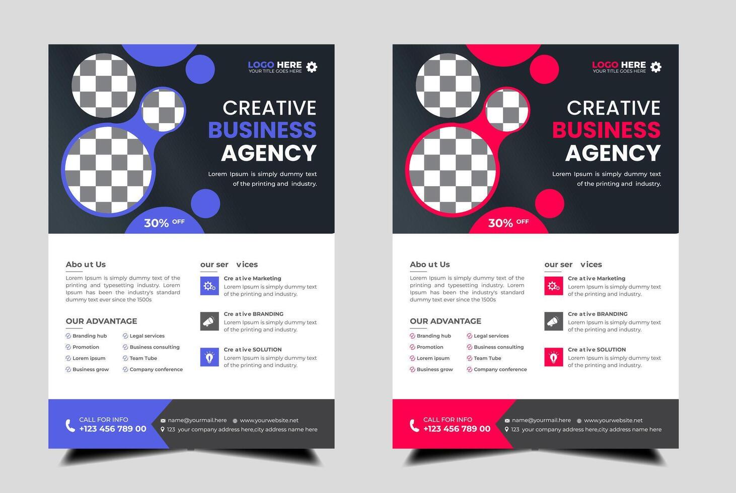 modern abstract business corporate flyer design set. Creative trendy digital marketing Magazine brochure annual report template design with bundle. letterhead Leaflet flyer vector