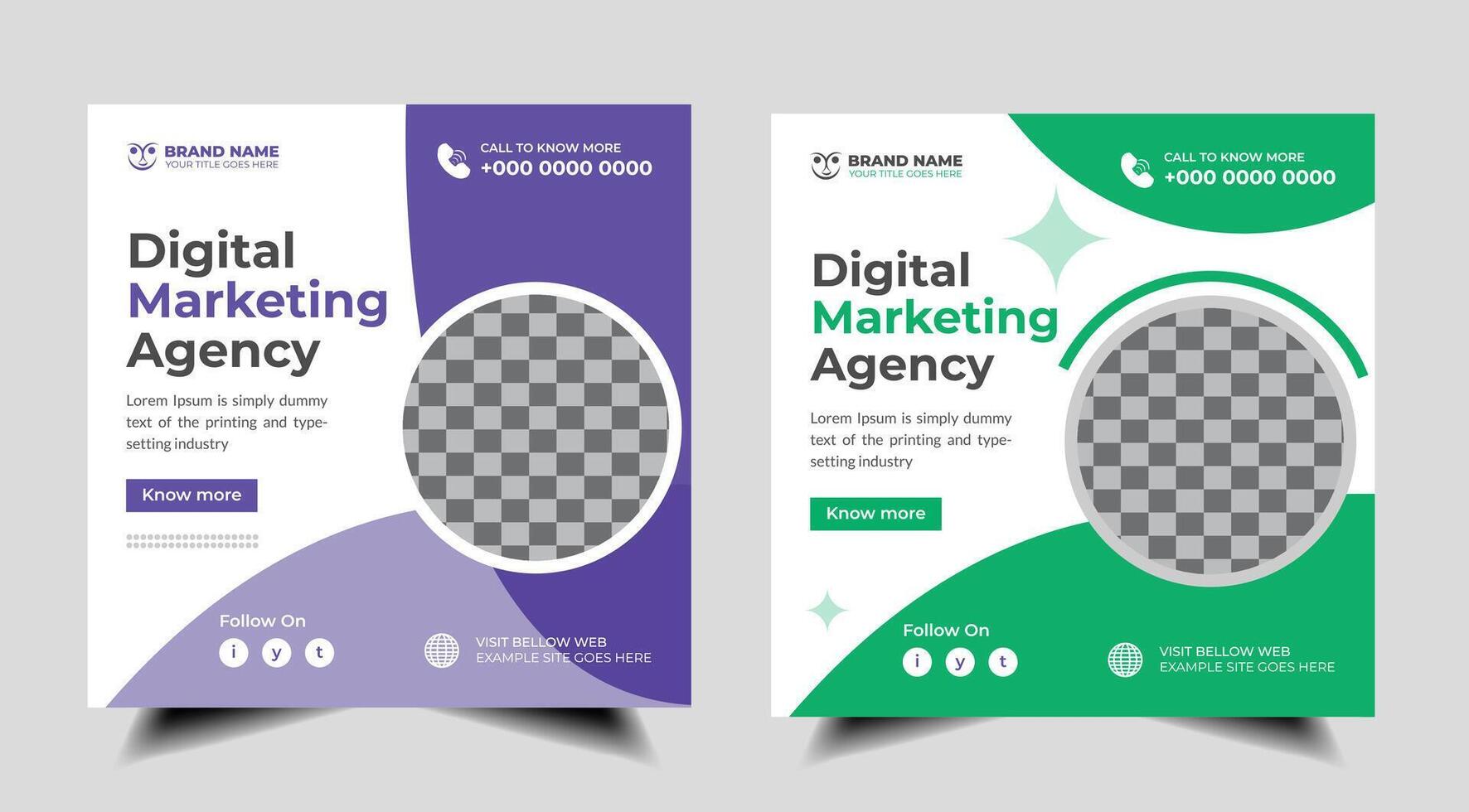 Digital marketing Social media poster template design ,square online marketing business banner design template vector