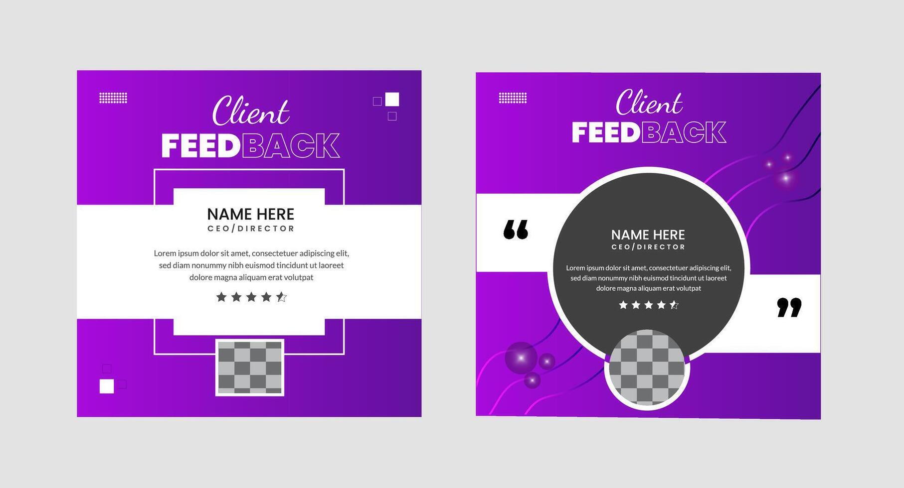 Creative Testimonial Template, Quote , What Our Clients Say , Infographic Client feedback social media banner vector