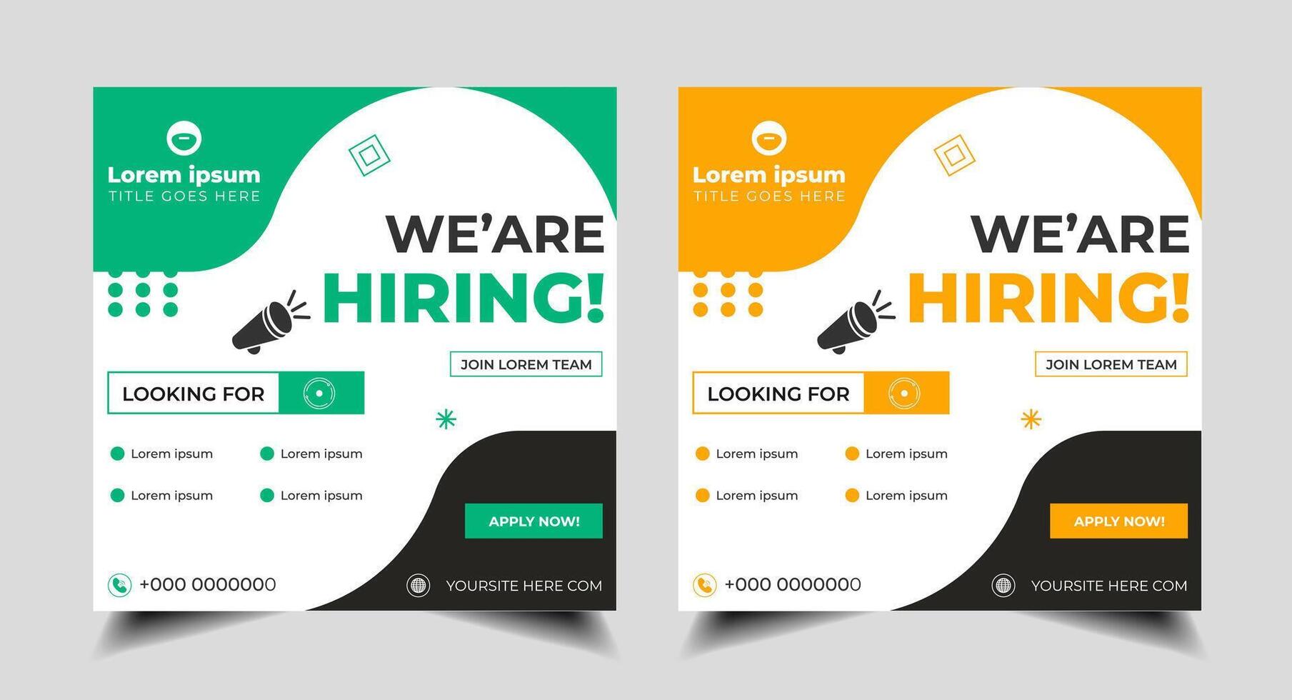 we are hiring job social media post clean banner template design elegant color . social media hiring post vacancy recruitment web banner design vector