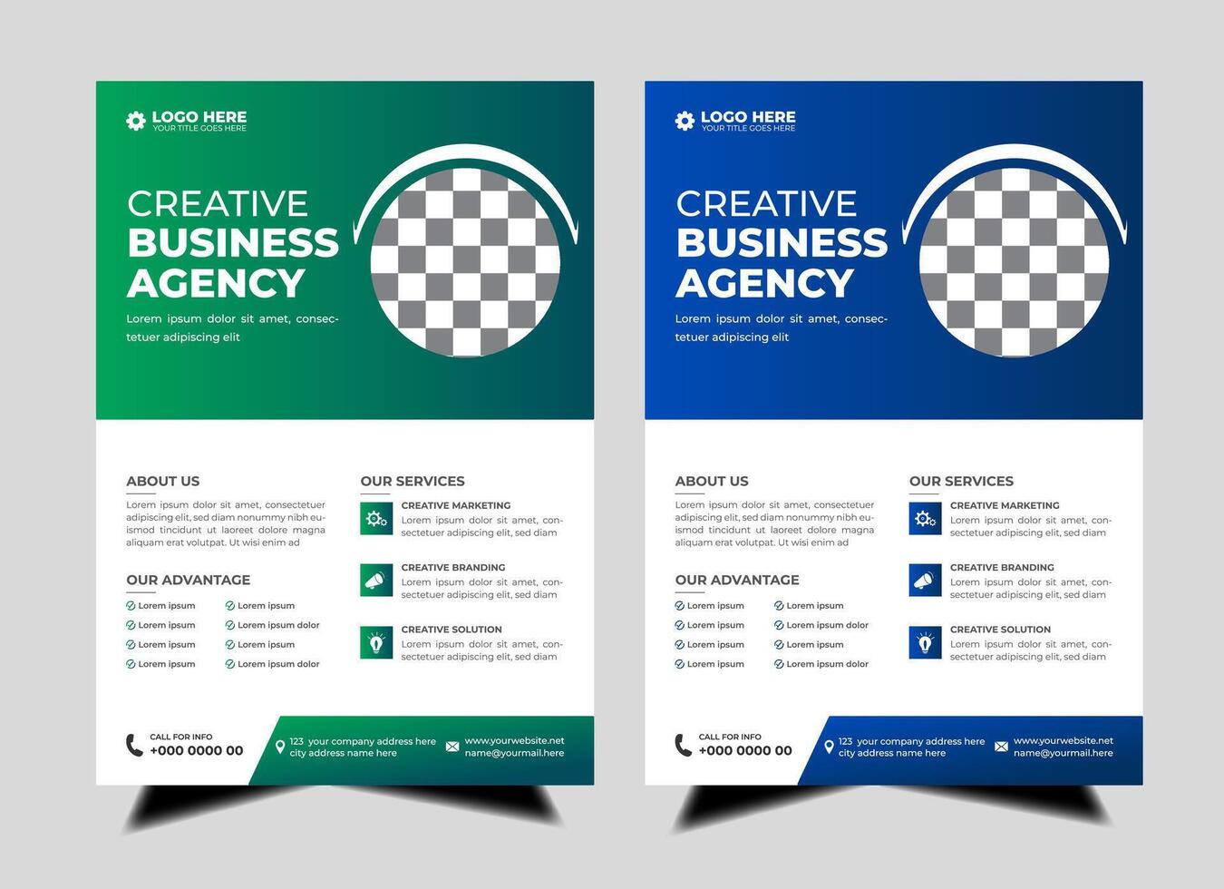 modern abstract business corporate flyer design set. Creative trendy digital marketing Magazine brochure annual report template design with bundle. letterhead Leaflet flyer vector
