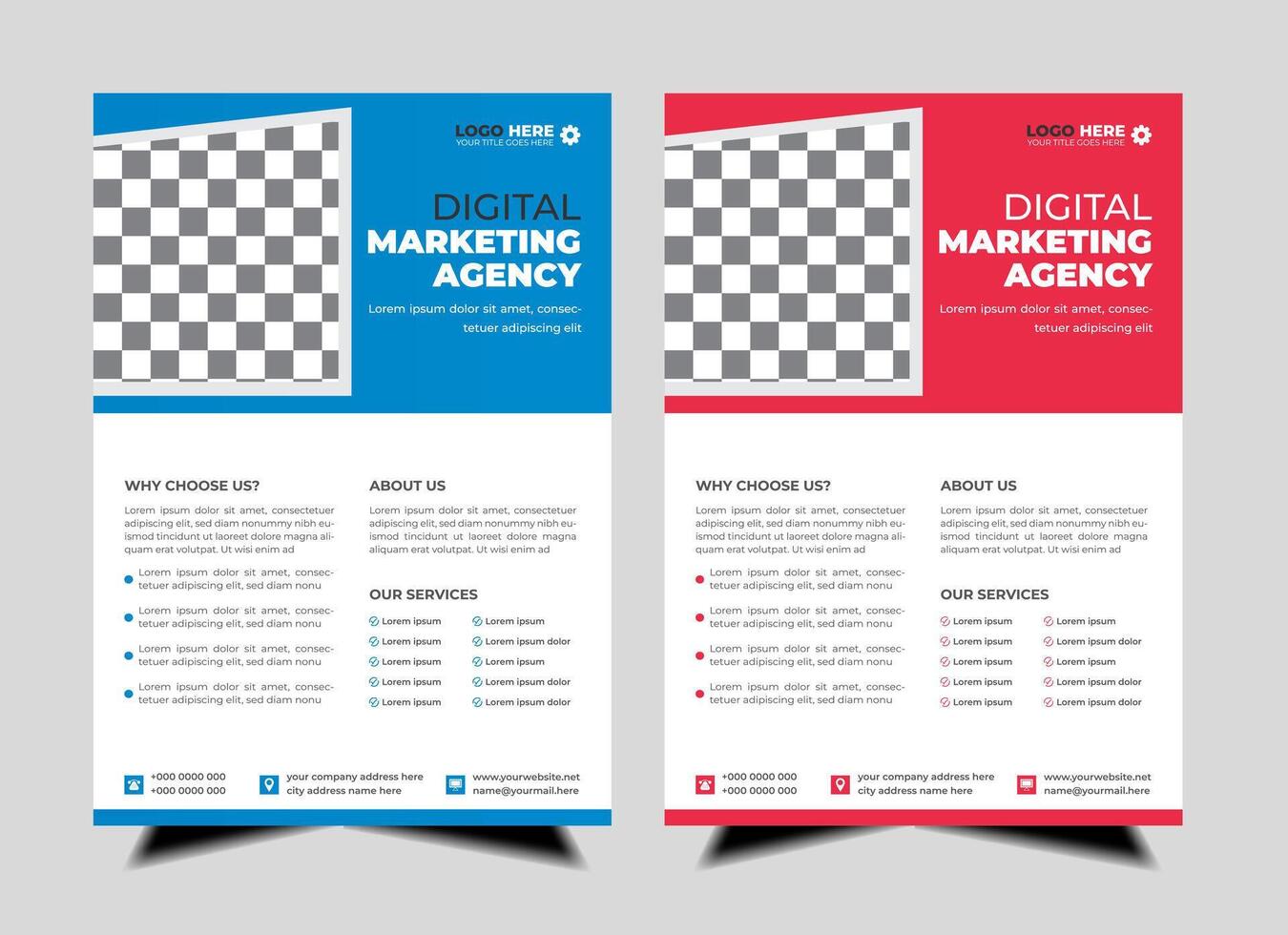 modern abstract business corporate flyer design set. Creative trendy digital marketing Magazine brochure annual report template design with bundle. letterhead Leaflet flyer vector