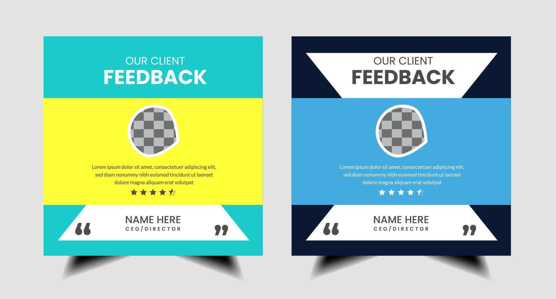 Creative Testimonial Template, Quote , What Our Clients Say , Infographic Client feedback social media banner vector