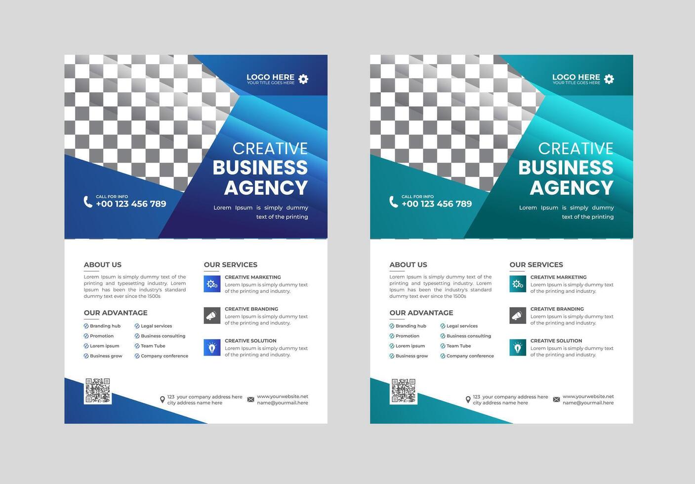 modern abstract business corporate flyer design set. Creative trendy digital marketing Magazine brochure annual report template design with bundle. letterhead Leaflet flyer vector