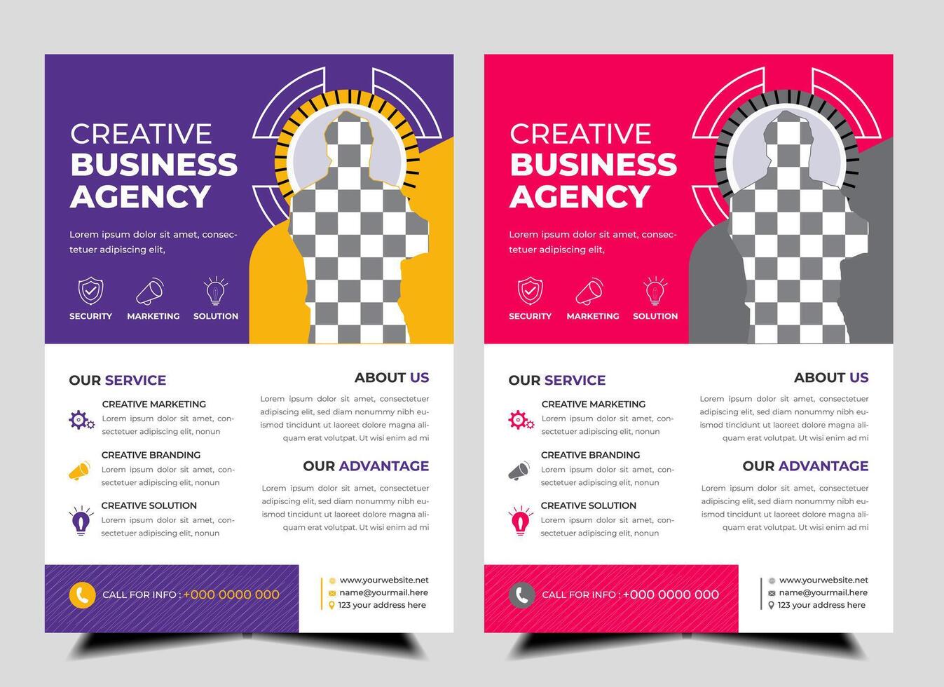 modern abstract business corporate flyer design set. Creative trendy digital marketing Magazine brochure annual report template design with bundle. letterhead Leaflet flyer vector
