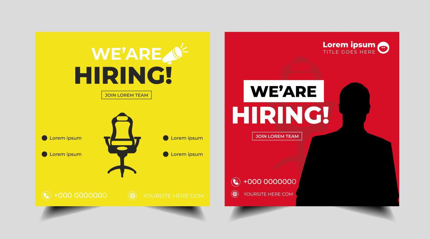 we are hiring job social media post clean banner template design elegant color . social media hiring post vacancy recruitment web banner design vector