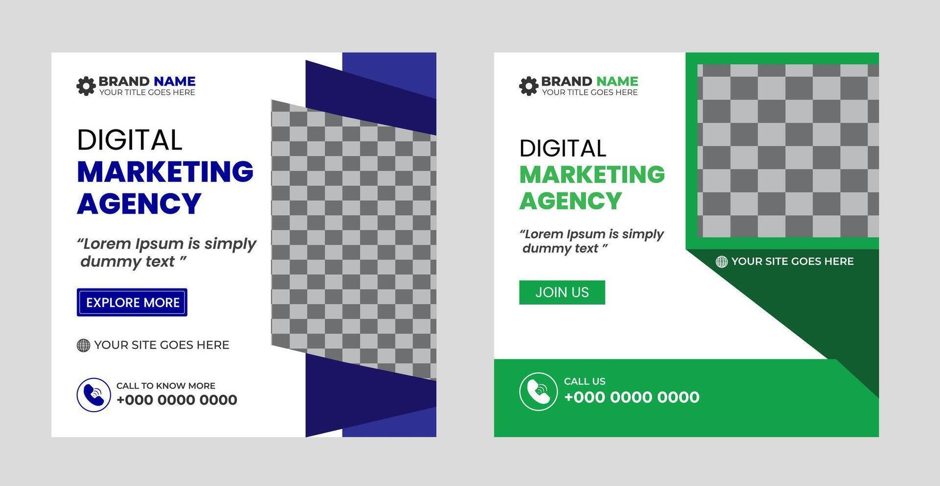 Digital marketing Social media poster template design ,square online marketing business banner design template vector