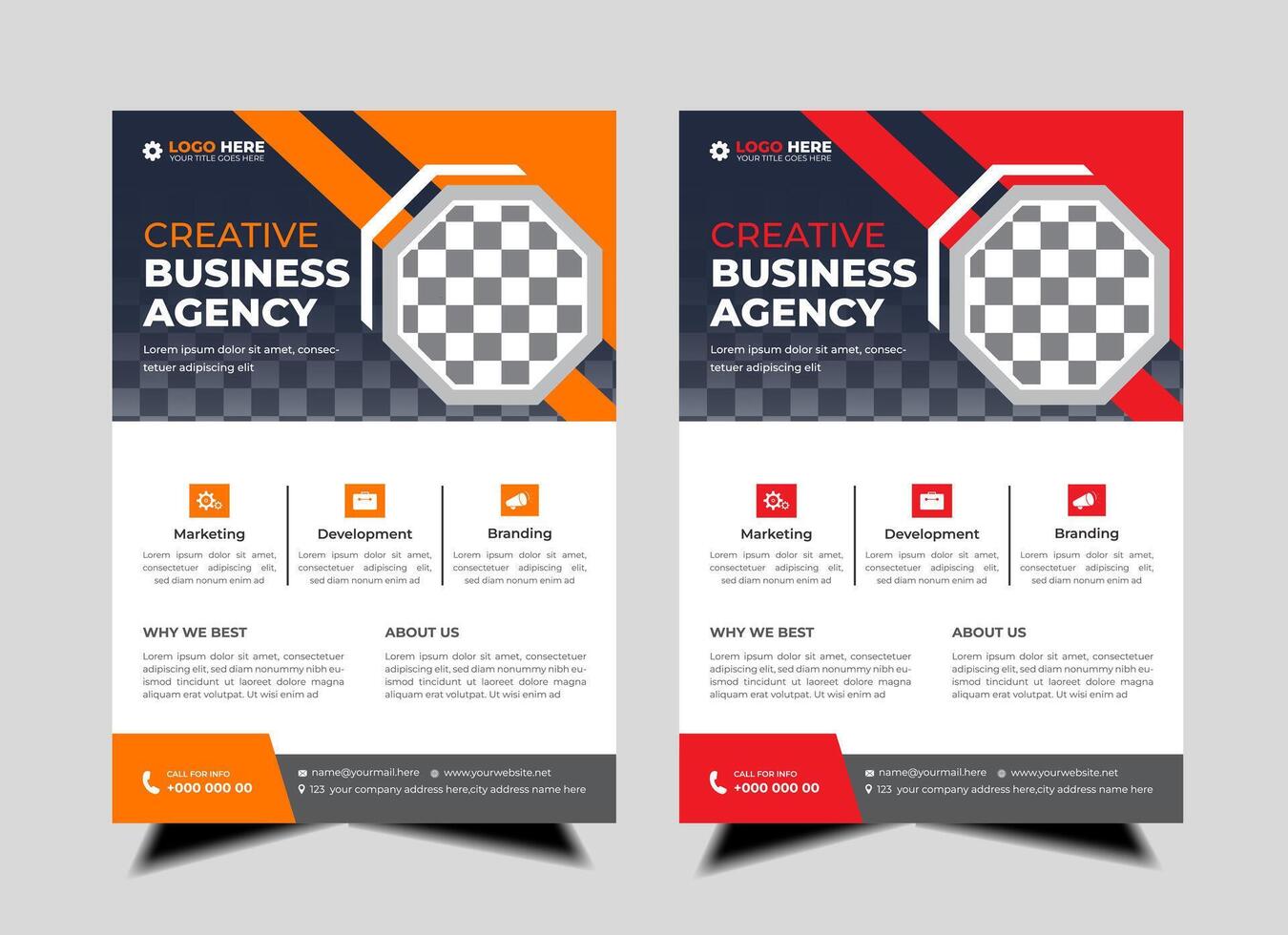 modern abstract business corporate flyer design set. Creative trendy digital marketing Magazine brochure annual report template design with bundle. letterhead Leaflet flyer vector