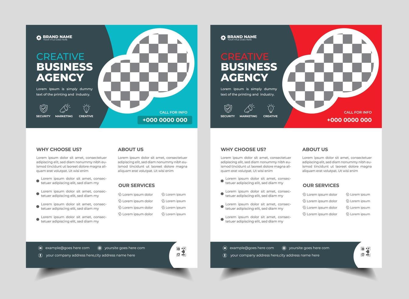 modern abstract business corporate flyer design set. Creative trendy digital marketing Magazine brochure annual report template design with bundle. letterhead Leaflet flyer vector