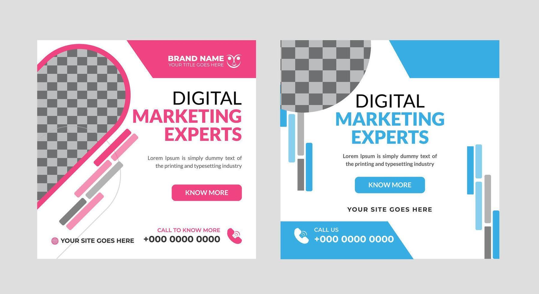 Digital marketing Social media poster template design ,square online marketing business banner design template vector