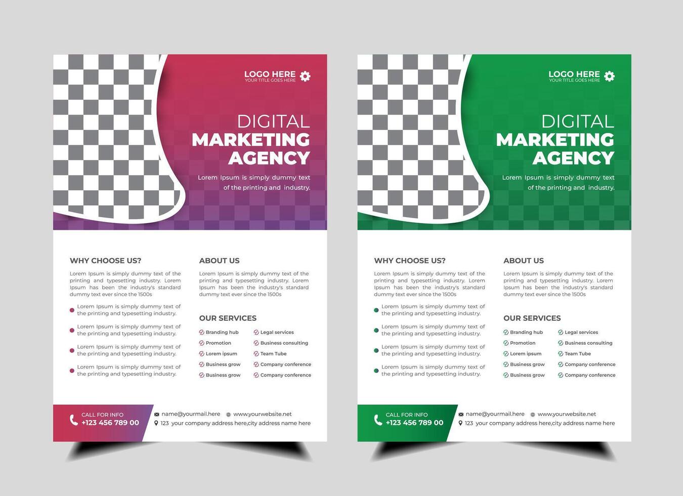 modern abstract business corporate flyer design set. Creative trendy digital marketing Magazine brochure annual report template design with bundle. letterhead Leaflet flyer vector