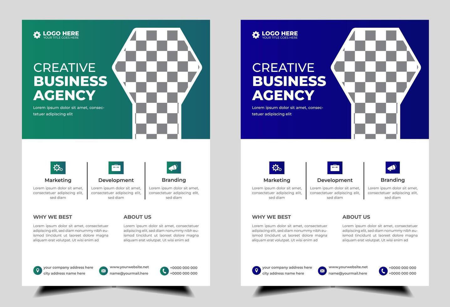 modern abstract business corporate flyer design set. Creative trendy digital marketing Magazine brochure annual report template design with bundle. letterhead Leaflet flyer vector