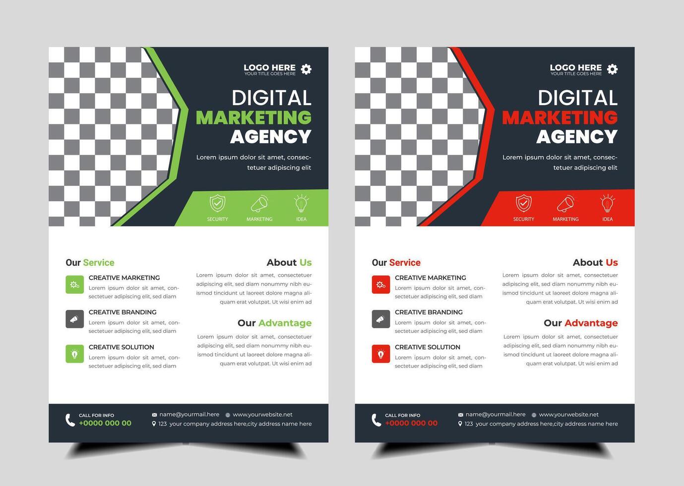 modern abstract business corporate flyer design set. Creative trendy digital marketing Magazine brochure annual report template design with bundle. letterhead Leaflet flyer vector