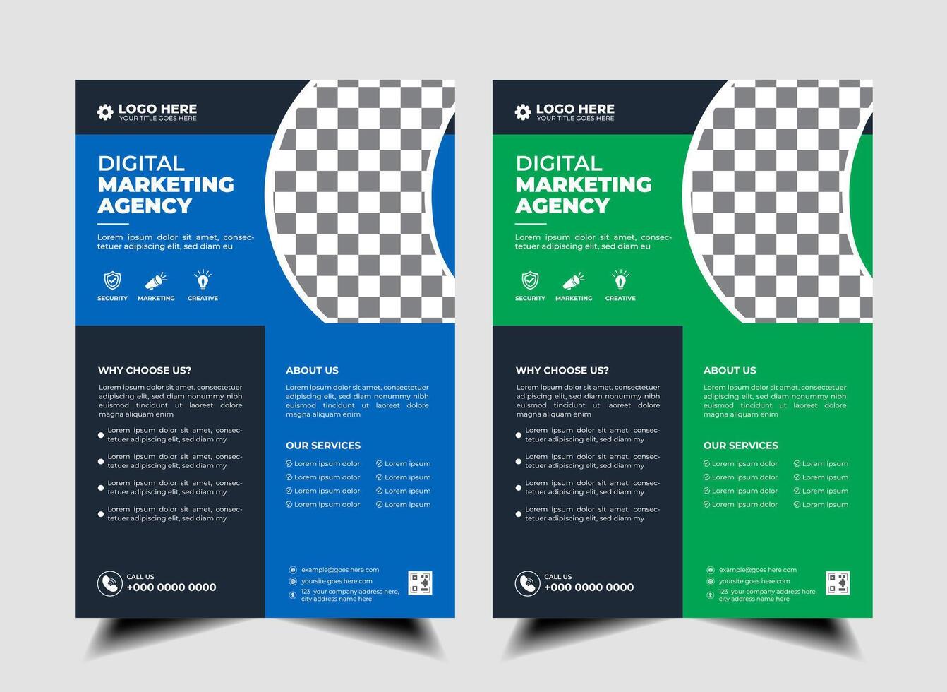 modern abstract business corporate flyer design set. Creative trendy digital marketing Magazine brochure annual report template design with bundle. letterhead Leaflet flyer vector