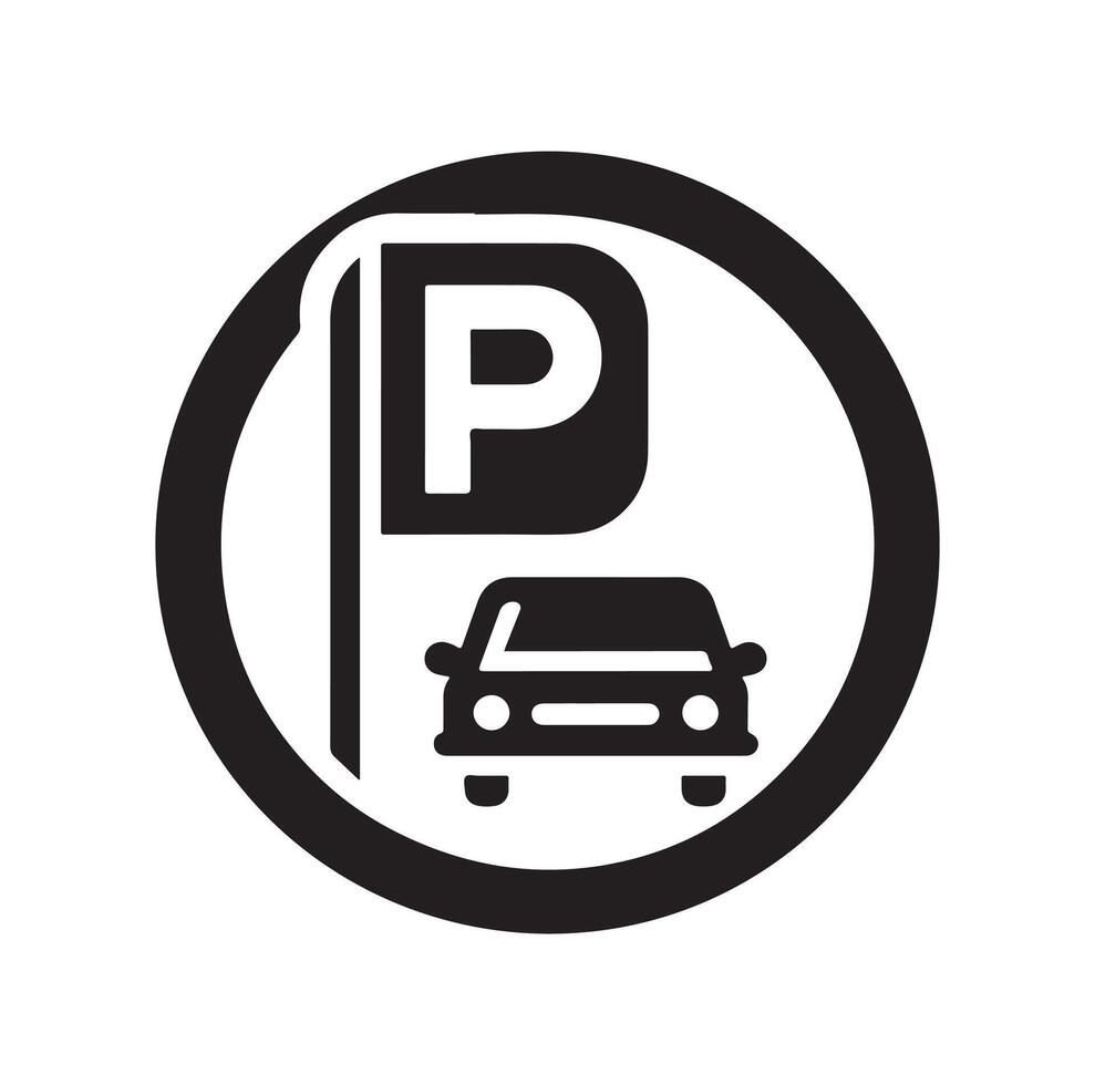 Parking icon. Car Parking Icon. Parking and traffic signs isolated on white background. Map parking pointer. illustration. vector