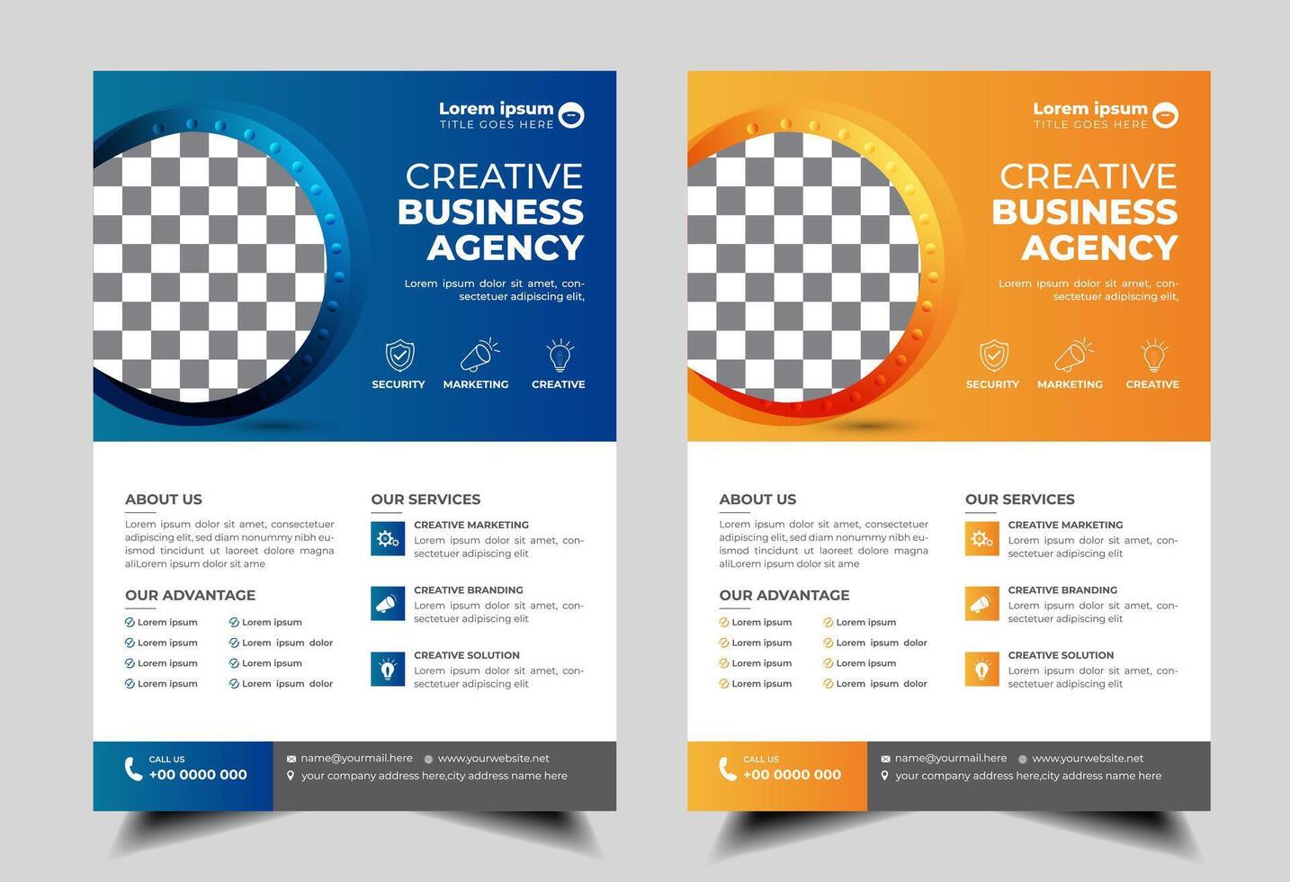modern abstract business corporate flyer design set. Creative trendy digital marketing Magazine brochure annual report template design with bundle. letterhead Leaflet flyer vector