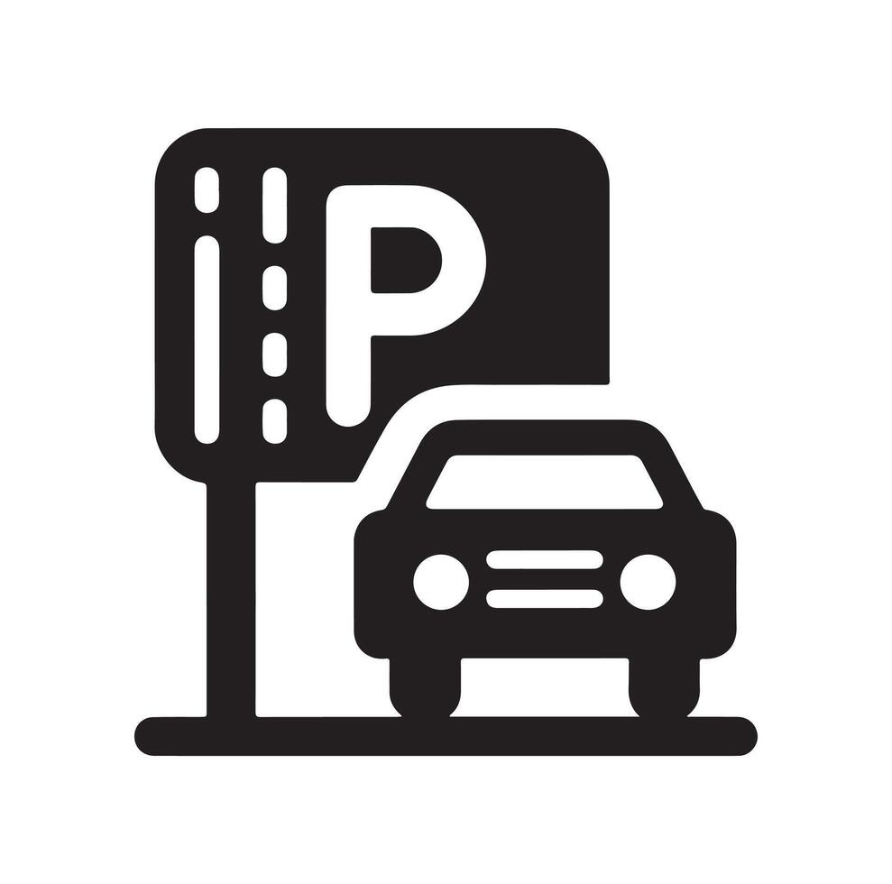 Parking icon. Car Parking Icon. Parking and traffic signs isolated on white background. Map parking pointer. illustration. vector