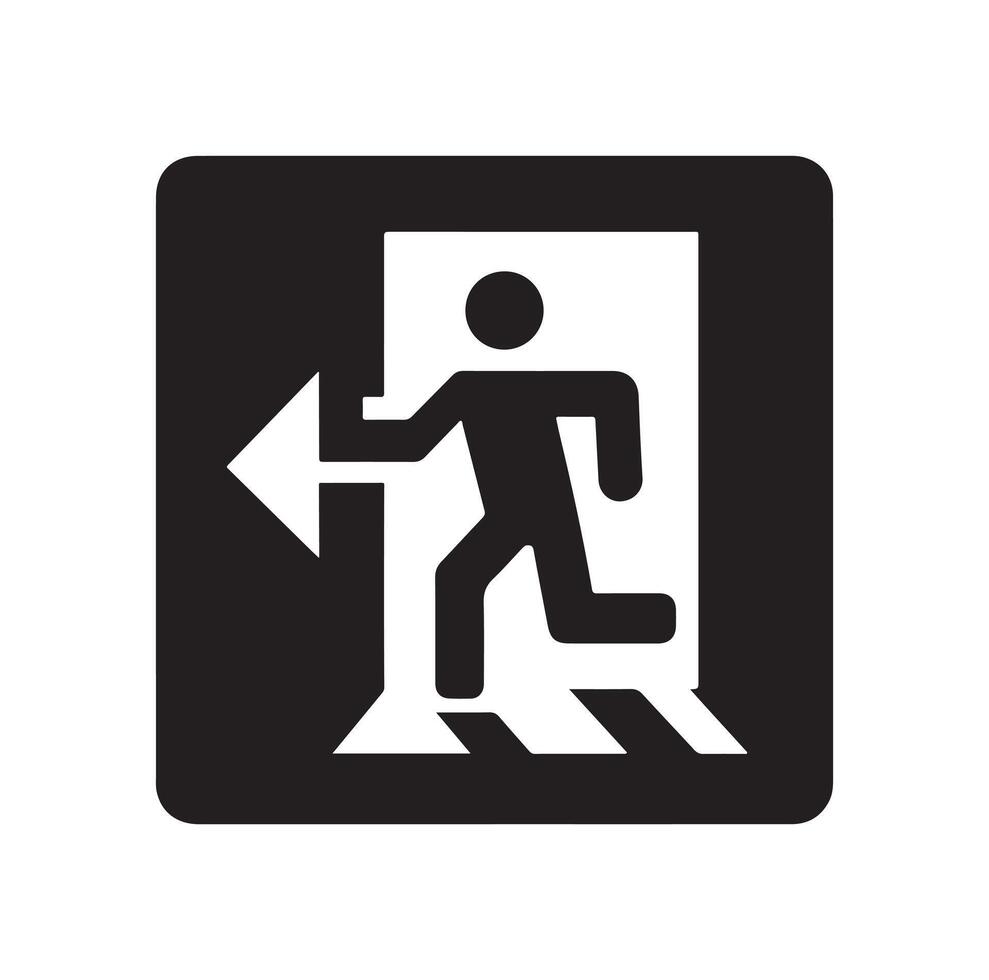 Emergency exit illustration, escape route sign and symbol vector