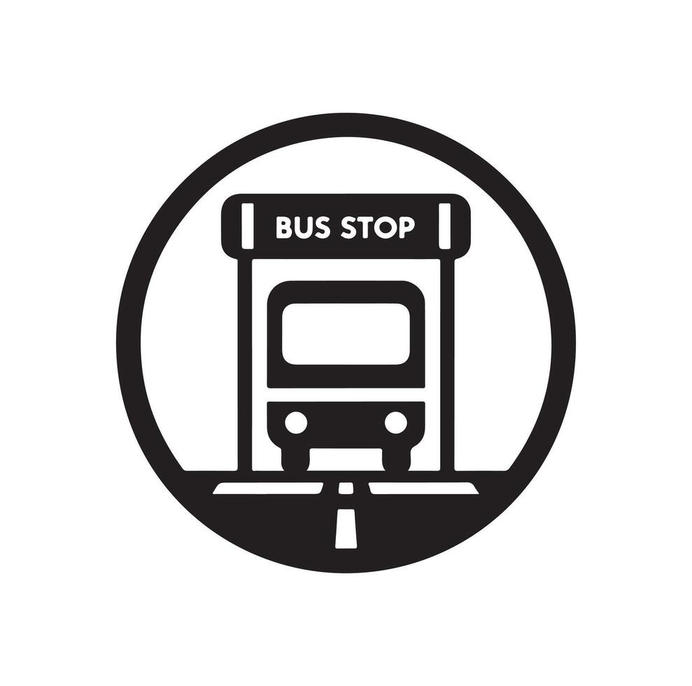Bus stop icon illustration vector