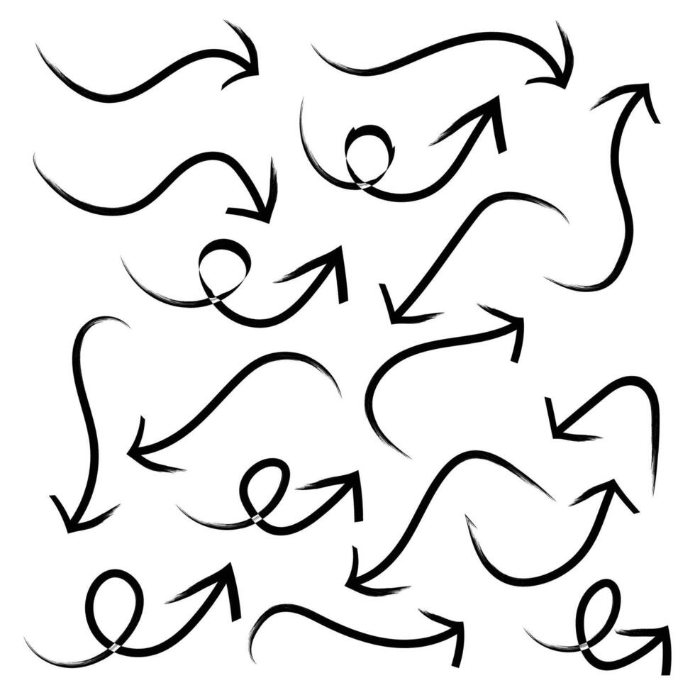 Arrows set of black icons icon collection vector