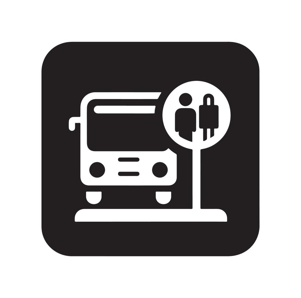 Bus stop icon illustration vector