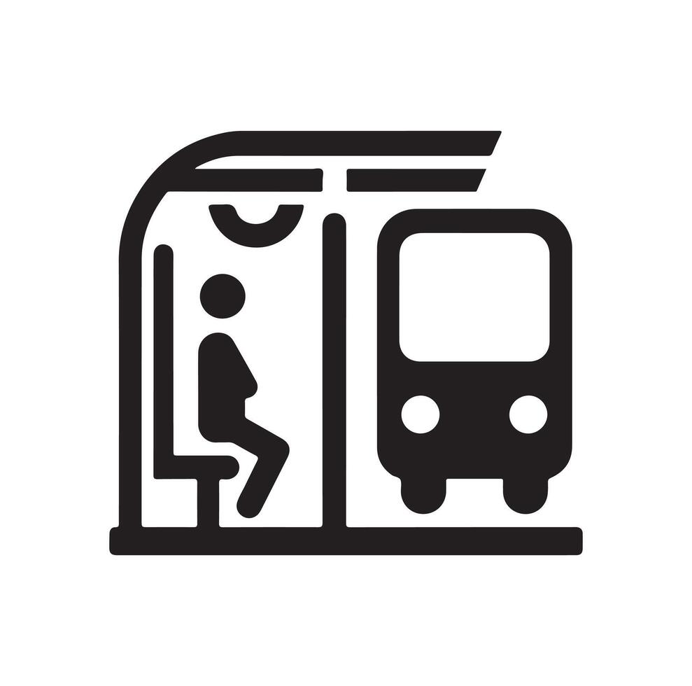 Bus stop icon illustration vector