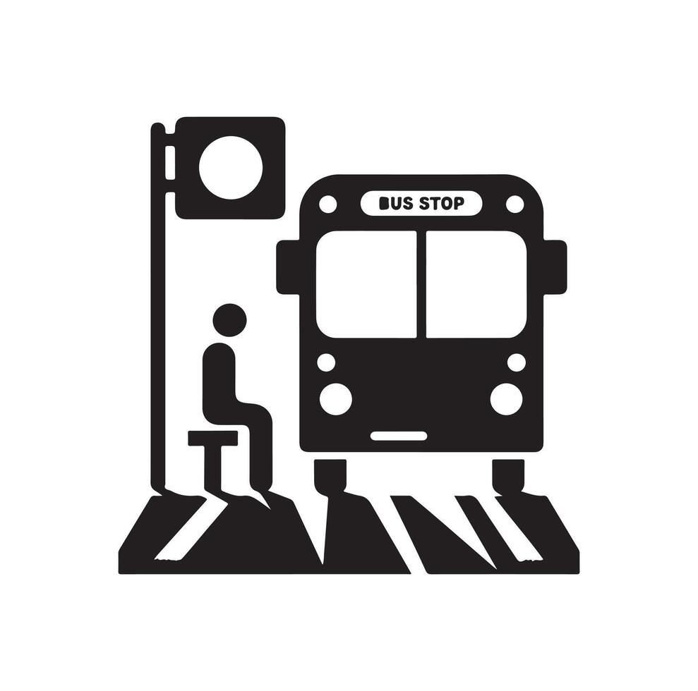 Bus stop icon illustration vector