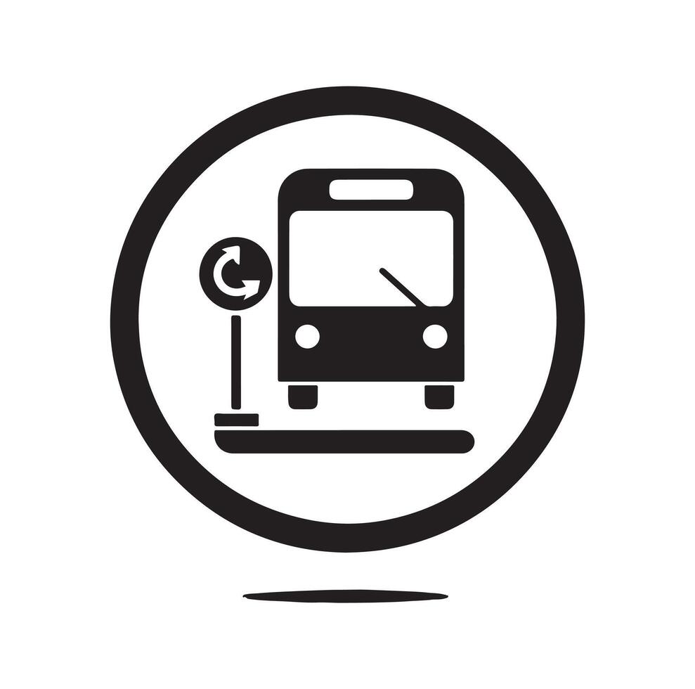Bus stop icon illustration vector