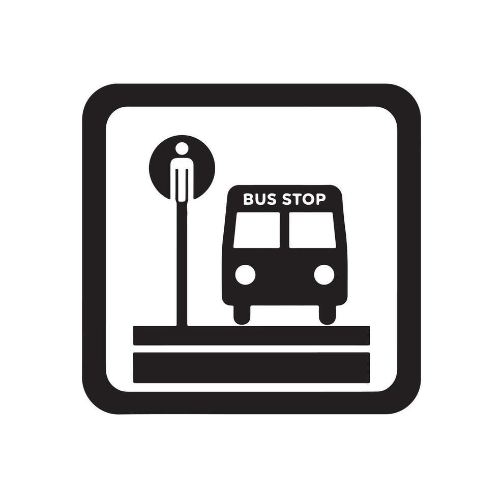 Bus stop icon illustration vector
