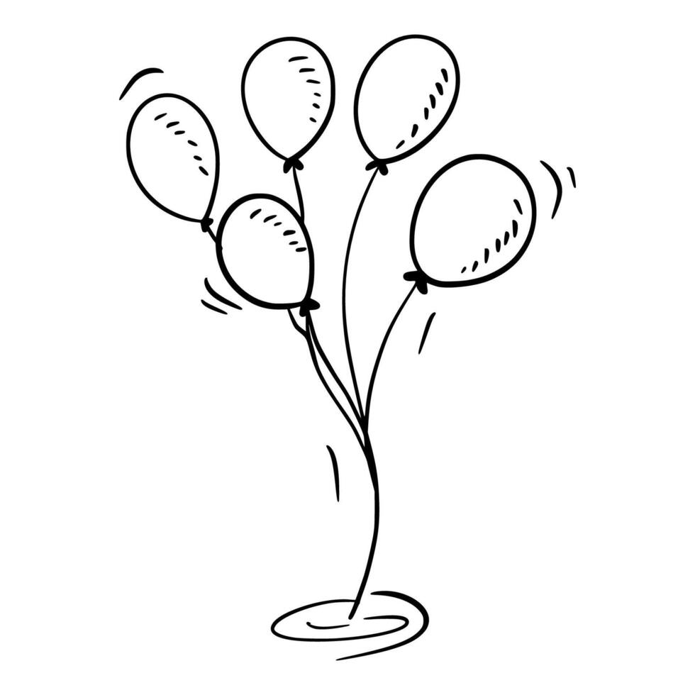 Balloons on a white background. Doodle. Hand drawing. vector