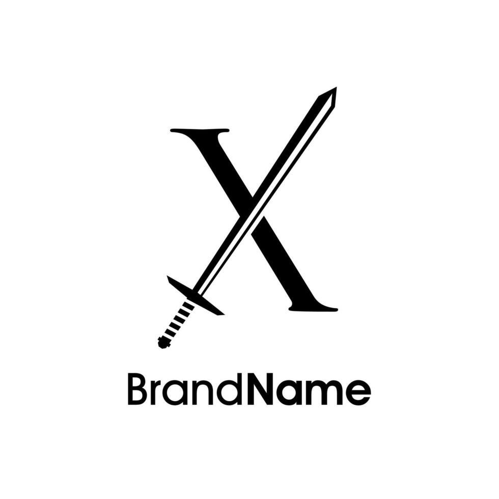 Luxury Initial X Sword Logo vector