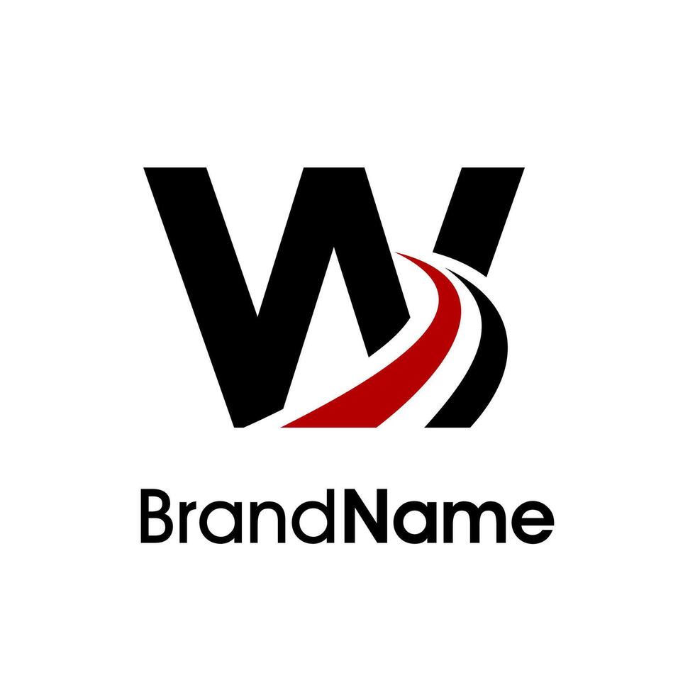 Simple Initial W Road Logo vector
