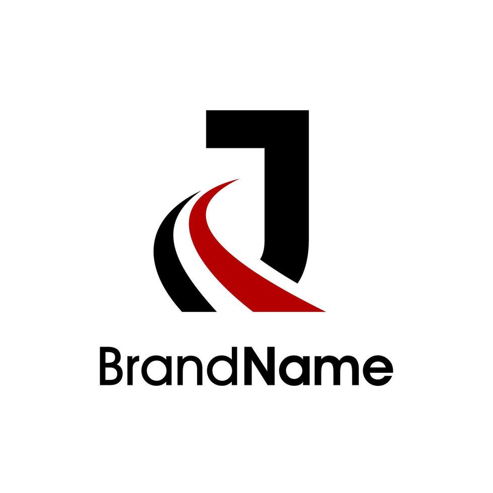 Simple Initial J Road Logo vector