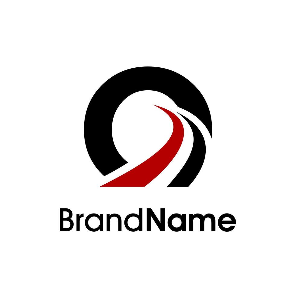 Simple Initial O Road Logo vector