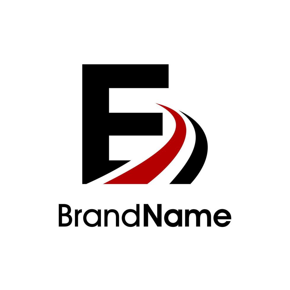 Simple Initial E Road Logo vector