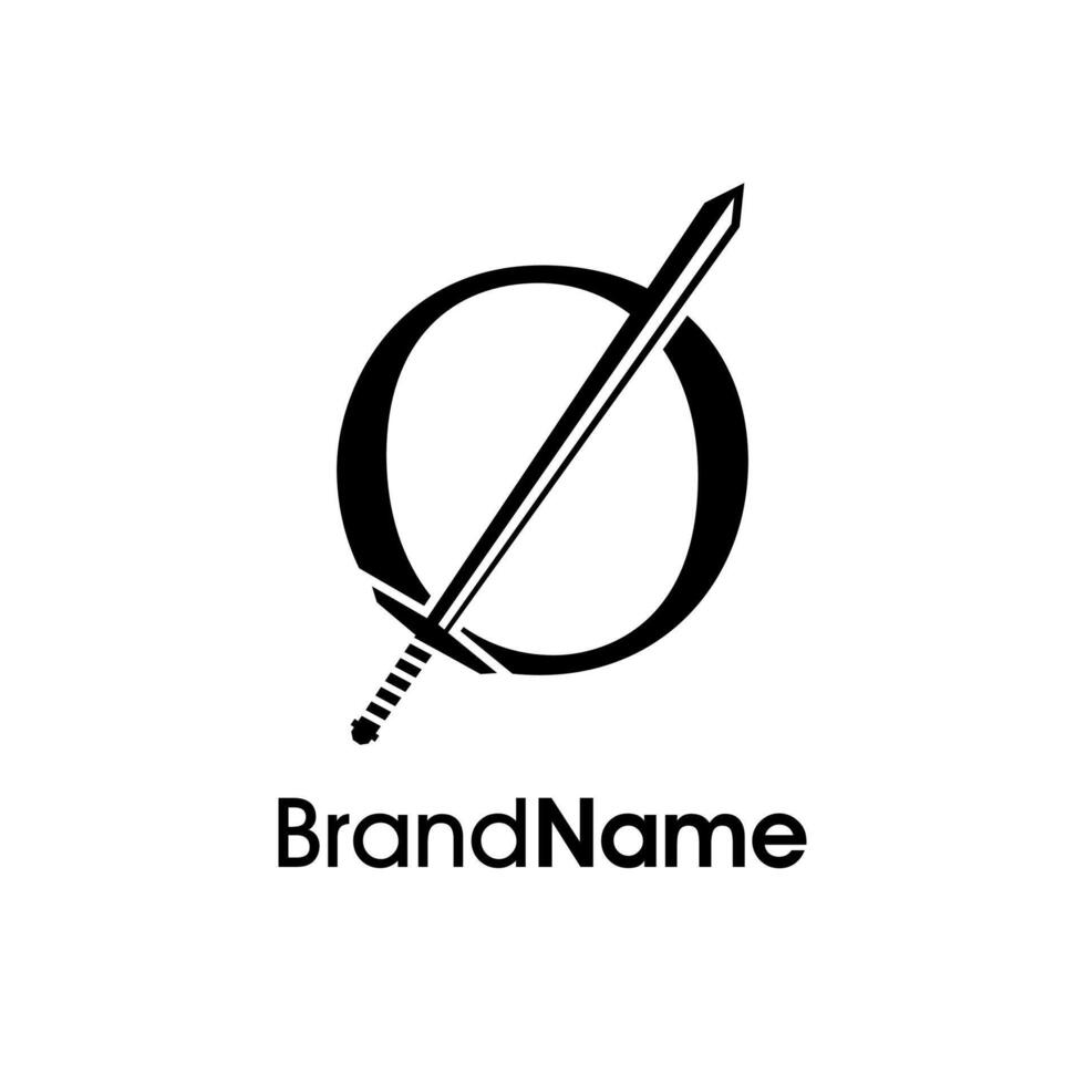 Luxury Initial O Sword Logo vector