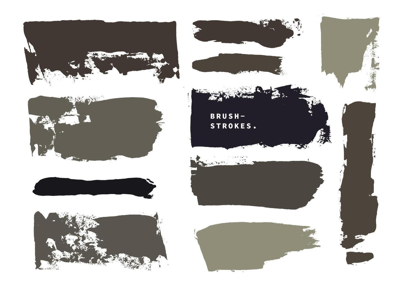Abstract paint brush strokes texture set. Grunge paint smear design. Creative freehand drawing element bundle. vector