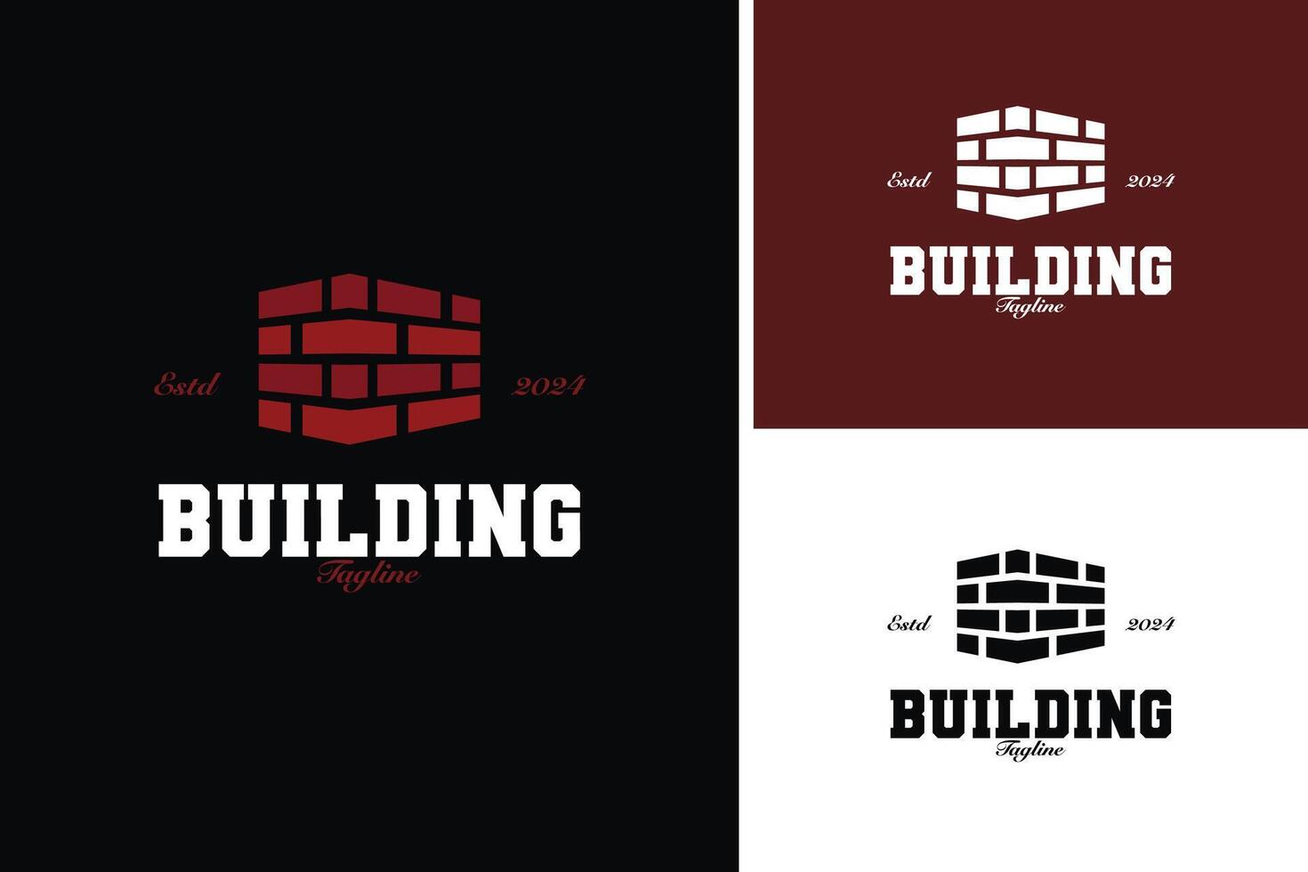 Bricks logo design for property home building template illustration vector