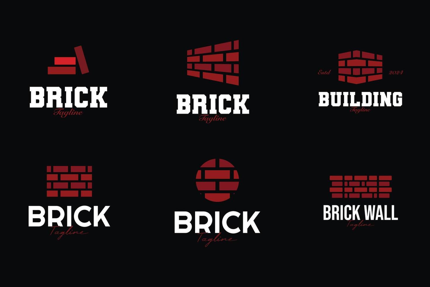 Bricks logo design set collection for property home building template illustration vector