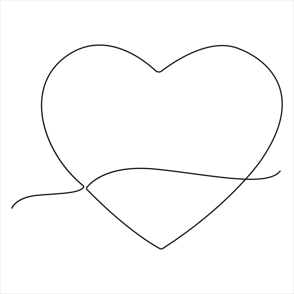 Continuous single line art drawing of love sign Love heart single line drawing Minimalist illustration of love vector