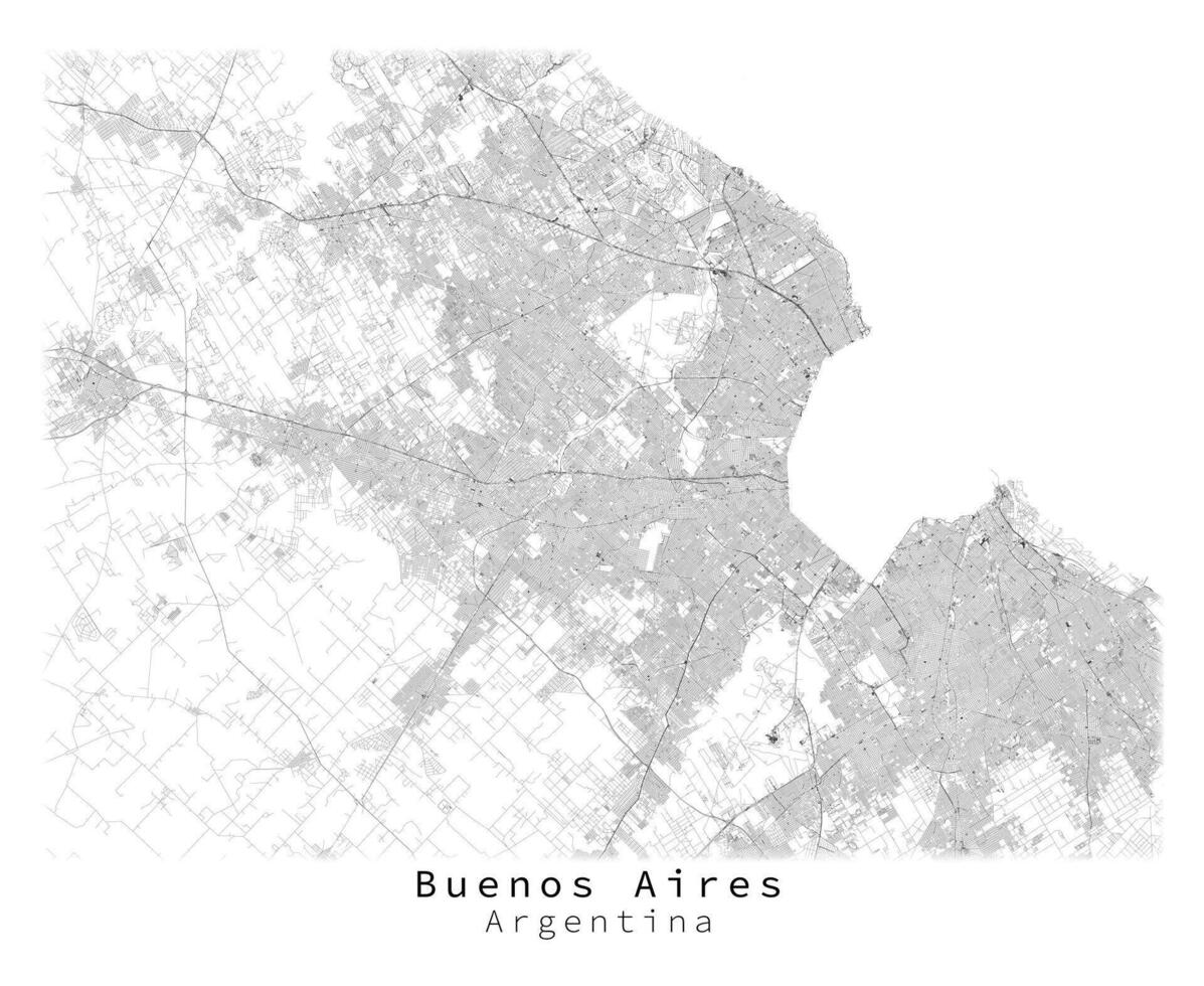 Buenos Aires,Argentina,accurate map, detail Streets Roads Map vector